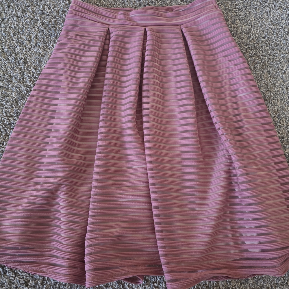 See You Monday Mauve Striped A-Line Skirt